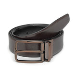 Leo: Brown/Black Textured reversible Belt