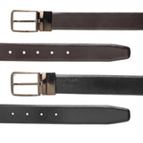 Leo: Brown/Black Textured reversible Belt