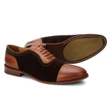 Scott: Tan & Brown Brogue Toe-Cap
