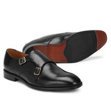 Harper: Black Double Monk Strap