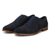 Scott: Navy Blue Suede Toe-Cap