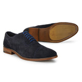 Scott: Navy Blue Suede Toe-Cap