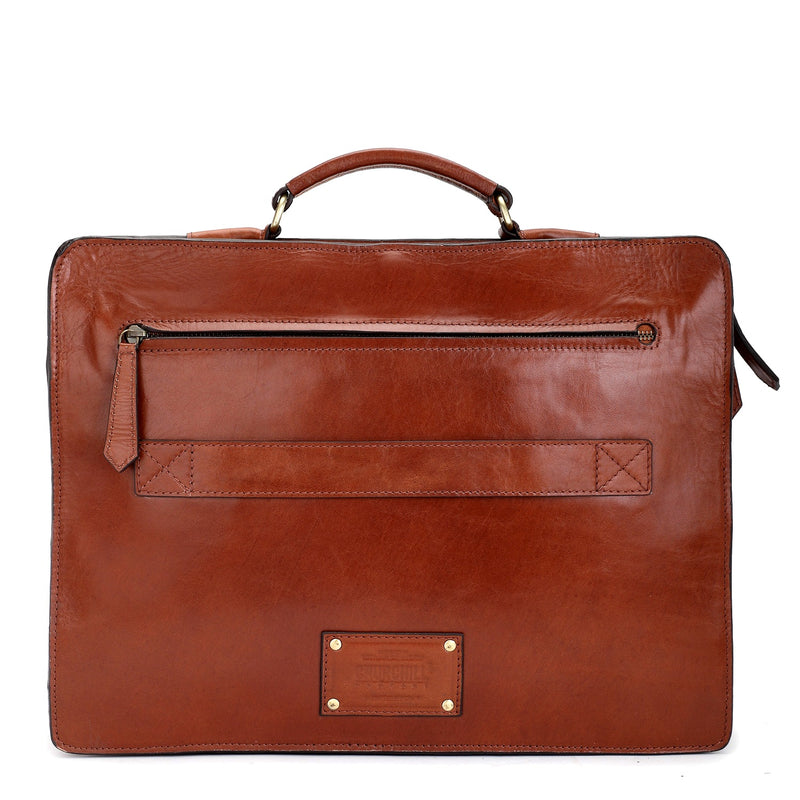 Morgan : Tan Leather Briefcase