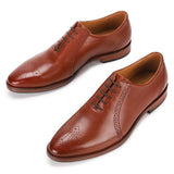 tan medallion toe oxford shoes made in european leather