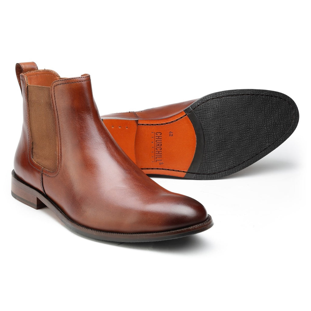 Churchillshoes: Tan Chelsea Boot leather shoes online - Men formal ...