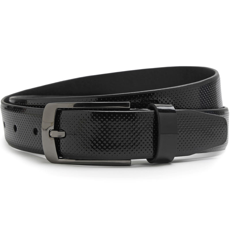 Brit: Black Textured Formal Belt