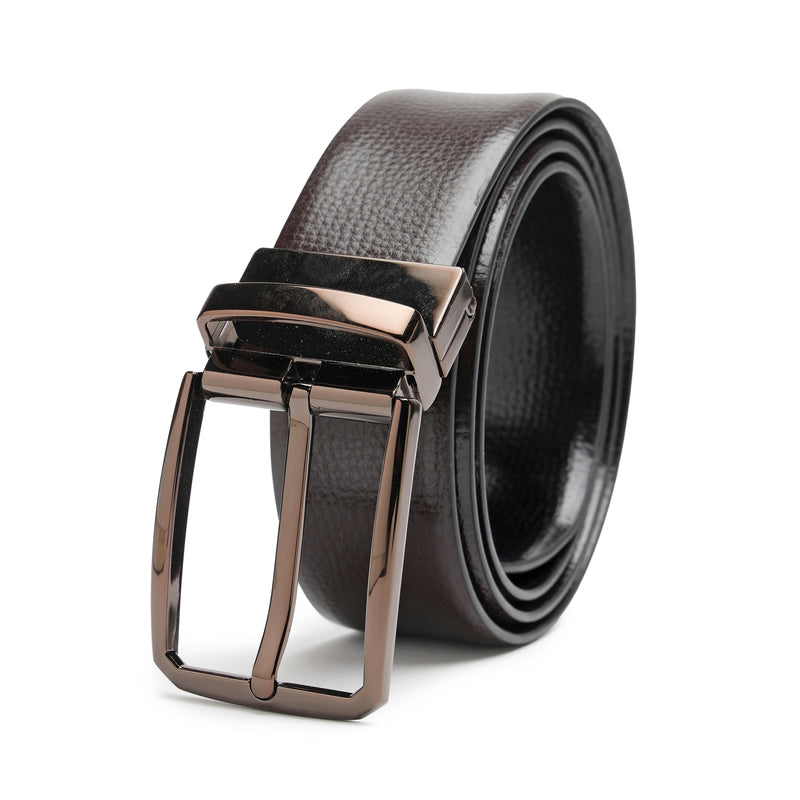 Leo:  Brown/Black Textured reversible Belt