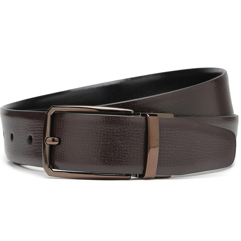 Leo:  Brown/Black Textured reversible Belt