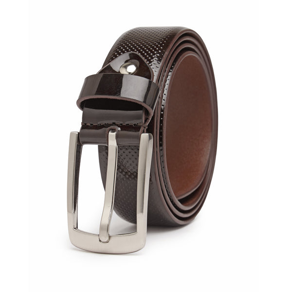 Brit: Brown Textured Formal Belt