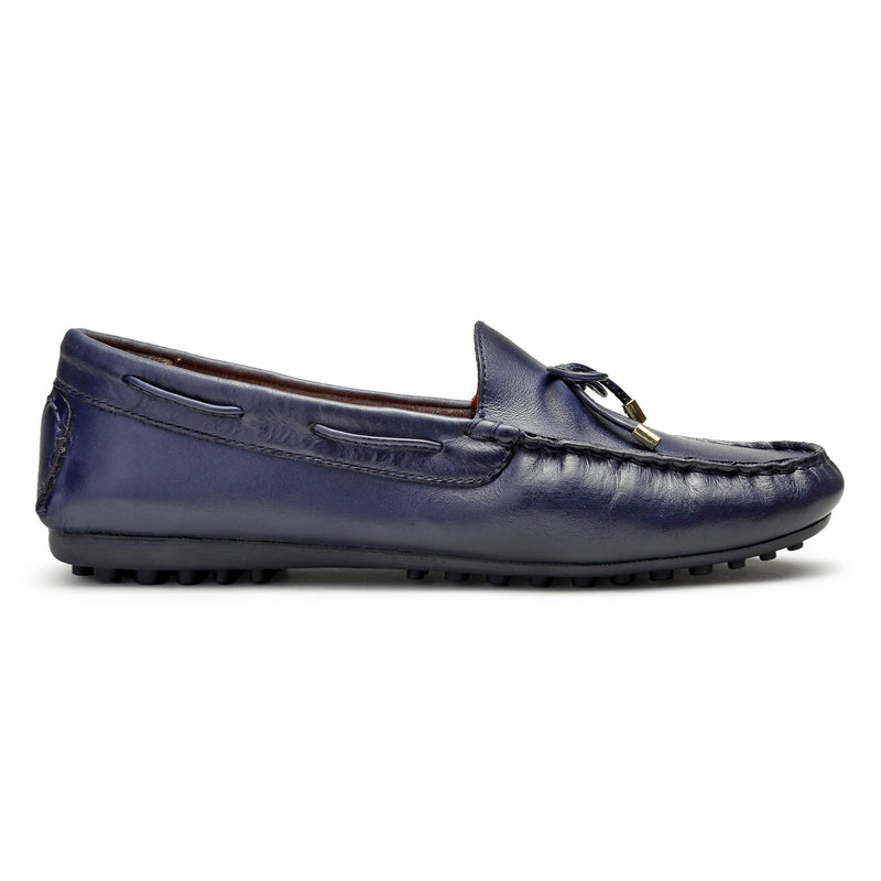 Churchillshoes: Blue Moccasin Women Leather shoes Buy online