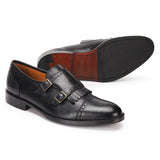 Alston: Black Double Monkstrap