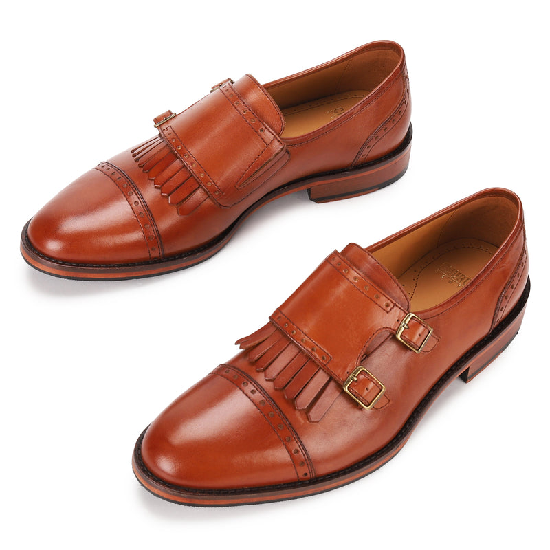 Alston: Tan Double Monkstrap