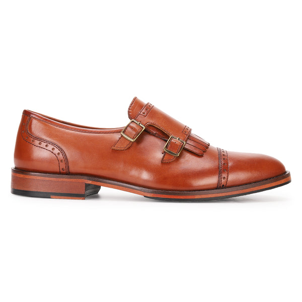 Alston: Tan Double Monkstrap