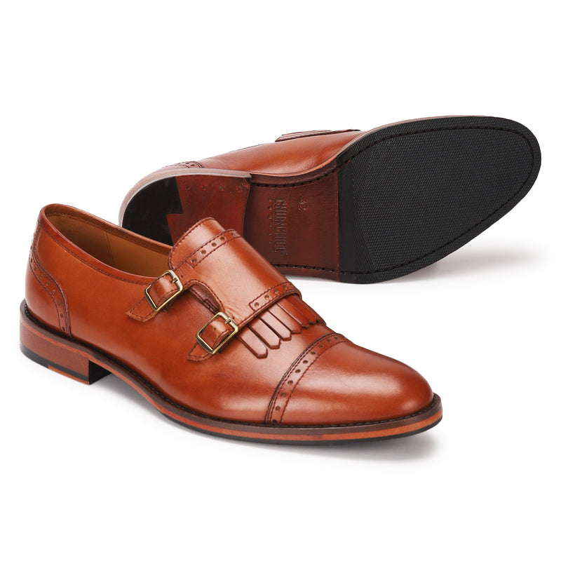 Alston: Tan Double Monkstrap