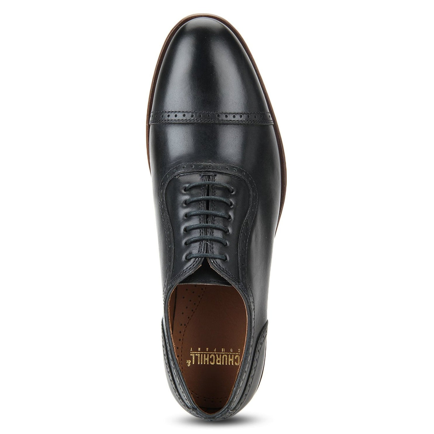 Churchillshoes Navy Blue Oxford leather shoes online Men