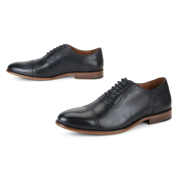 Scott: Navy Blue Toe-Cap Oxford