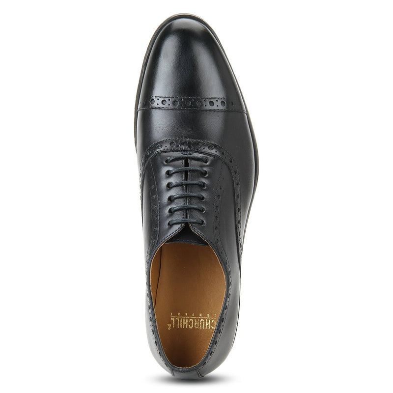 Cooper: Navy Blue Brogue Oxford