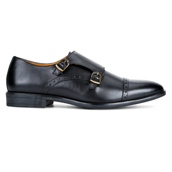 Clifton: Black Double Monk strap