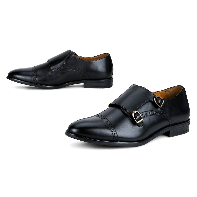 Clifton: Black Double Monk strap