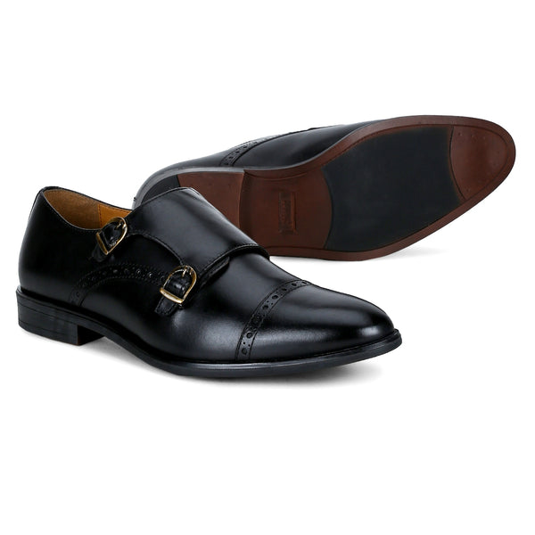 Clifton: Black Double Monk strap