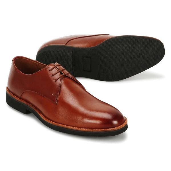 Grant: Ultralight Tan Plain Toe Derby