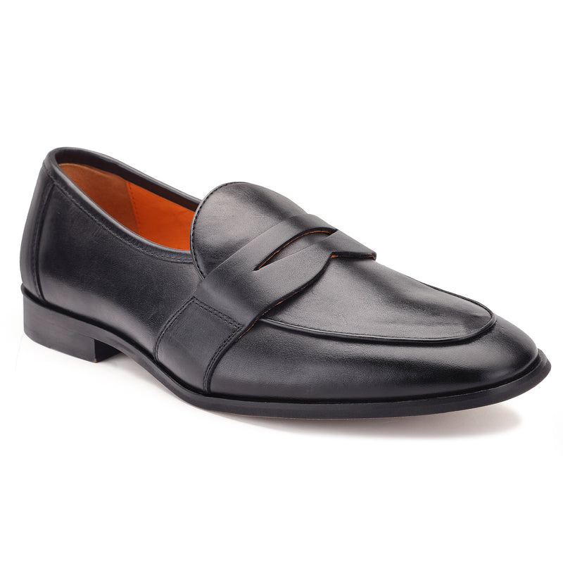 Fred: Black Saddle Belgian Loafer