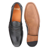 Fred: Black Saddle Belgian Loafer