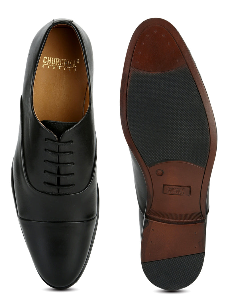 Canton: Plain Black Cap toe
