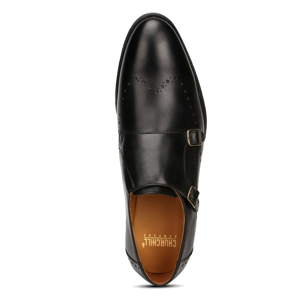 Conor: Black Double Monk strap