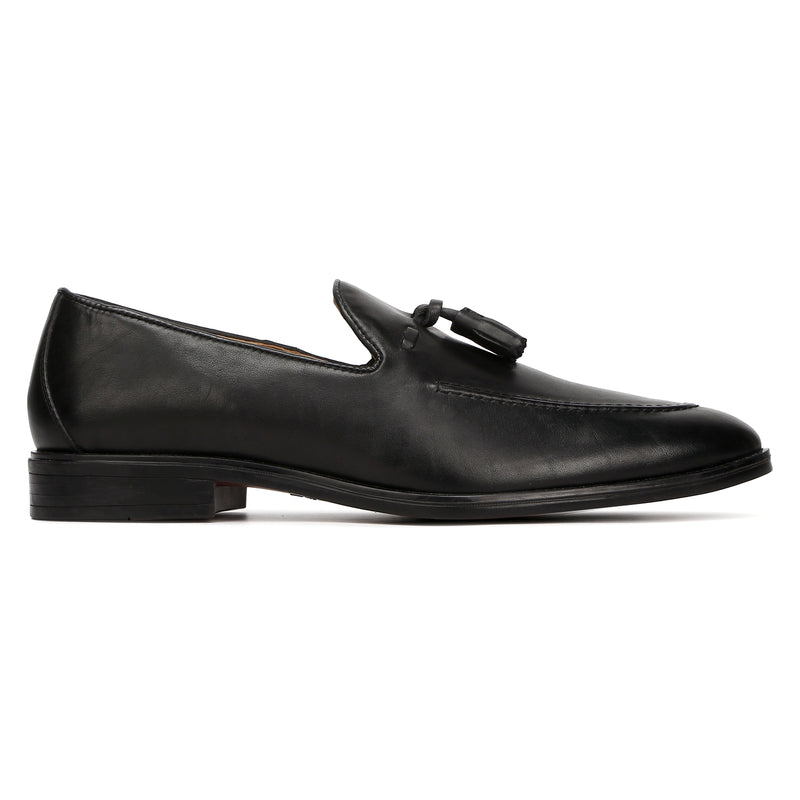 Clover:  Black Tasselled Loafer