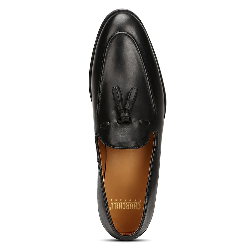 Clover:  Black Tasselled Loafer