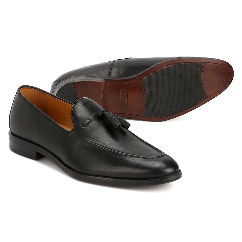 Clover:  Black Tasselled Loafer