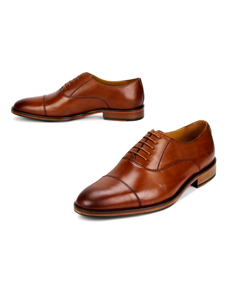 Wayne: Tan Cap-toe Oxford