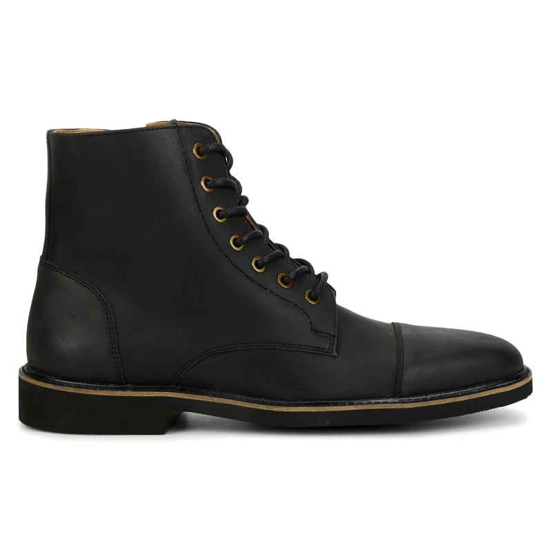 Men Leather Shoes Online Men Black Boots -Churchillshoes