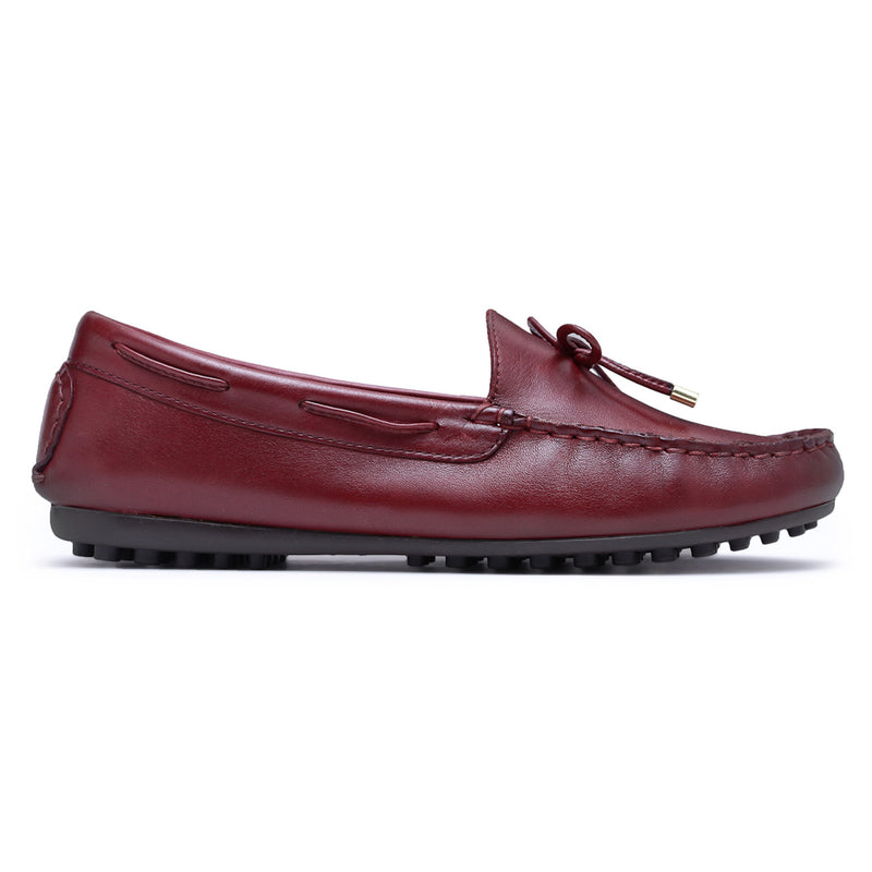 Carrie : Burgundy Women Moccasin