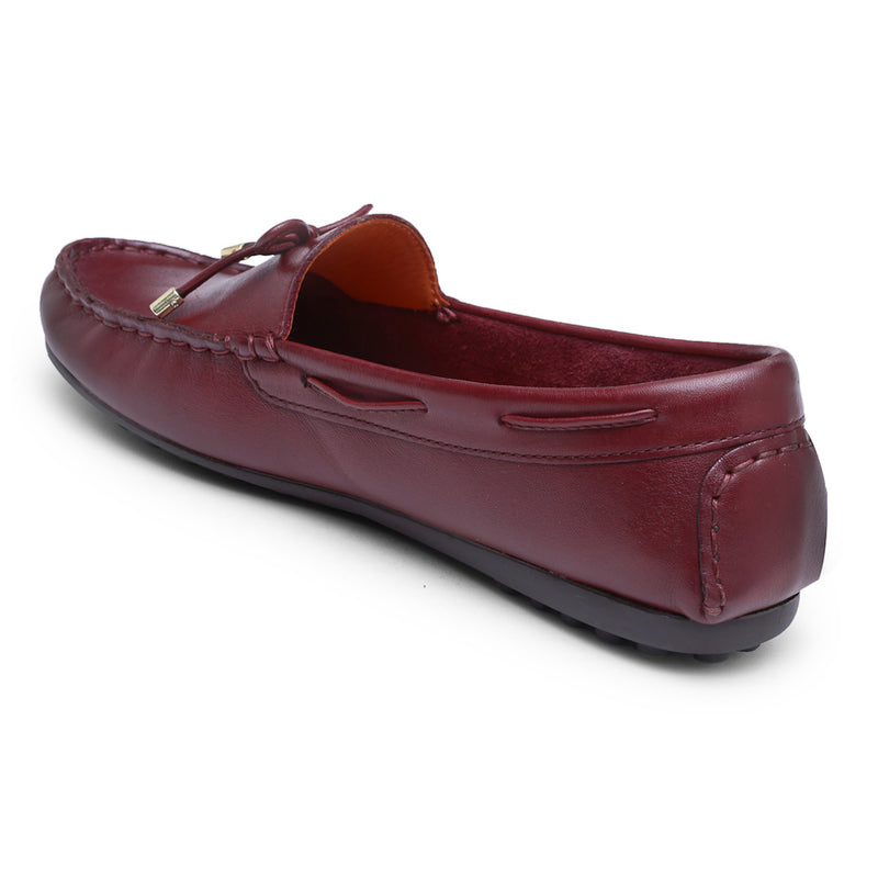 Carrie : Burgundy Women Moccasin