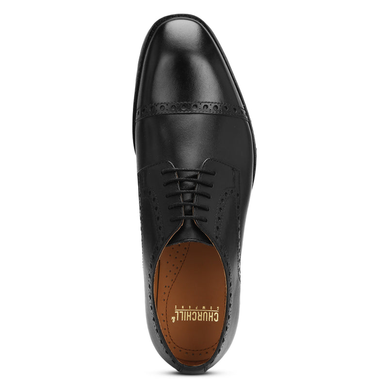 Brent: Black Cap-Toe Derby