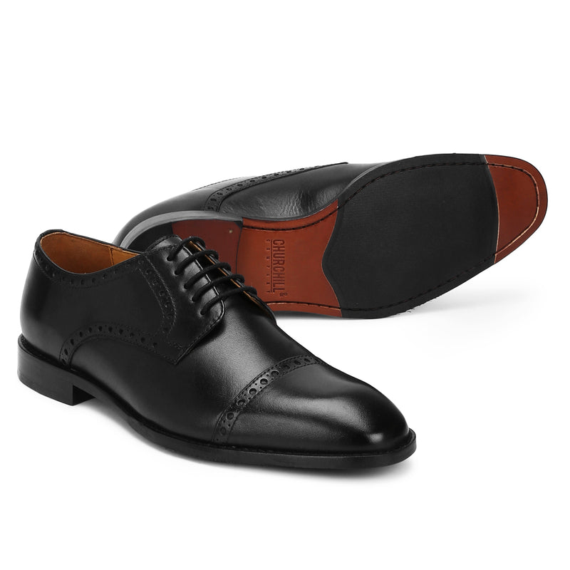 Brent: Black Cap-Toe Derby