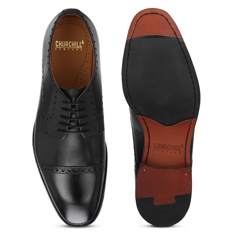 Brent: Black Cap-Toe Derby