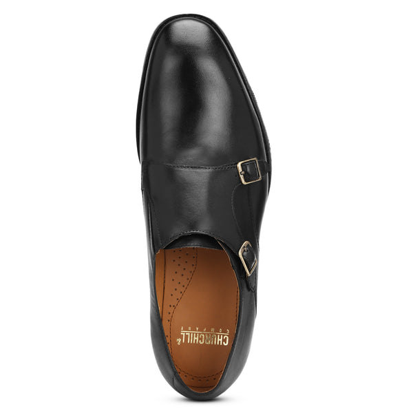 Harper: Black Double Monk Strap