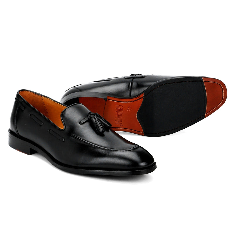 Ivy: Black Tasselled Loafer