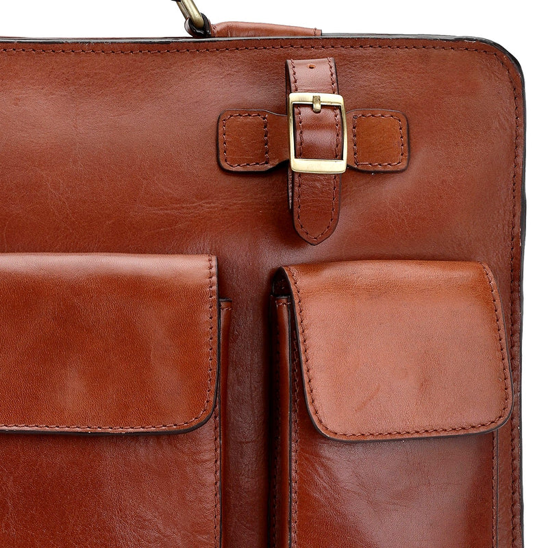 Tan sale leather briefcase
