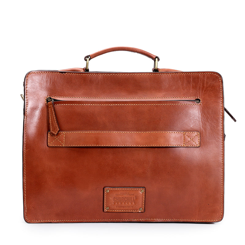 Morgan : Matte Tan Leather Briefcase (Limited Edition)