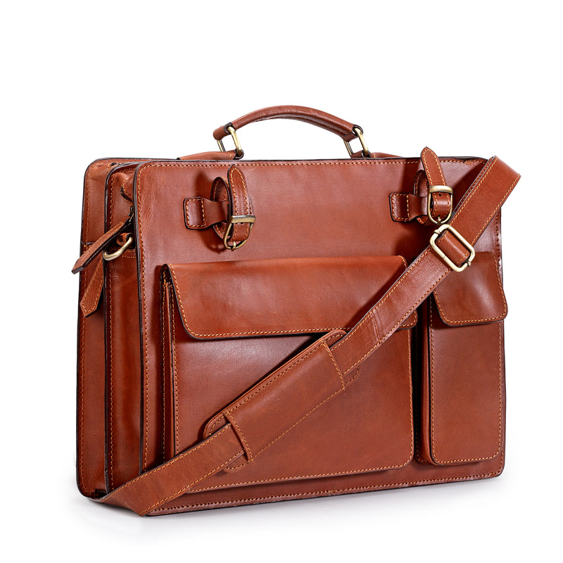 Morgan : Matte Tan Leather Briefcase (Limited Edition)