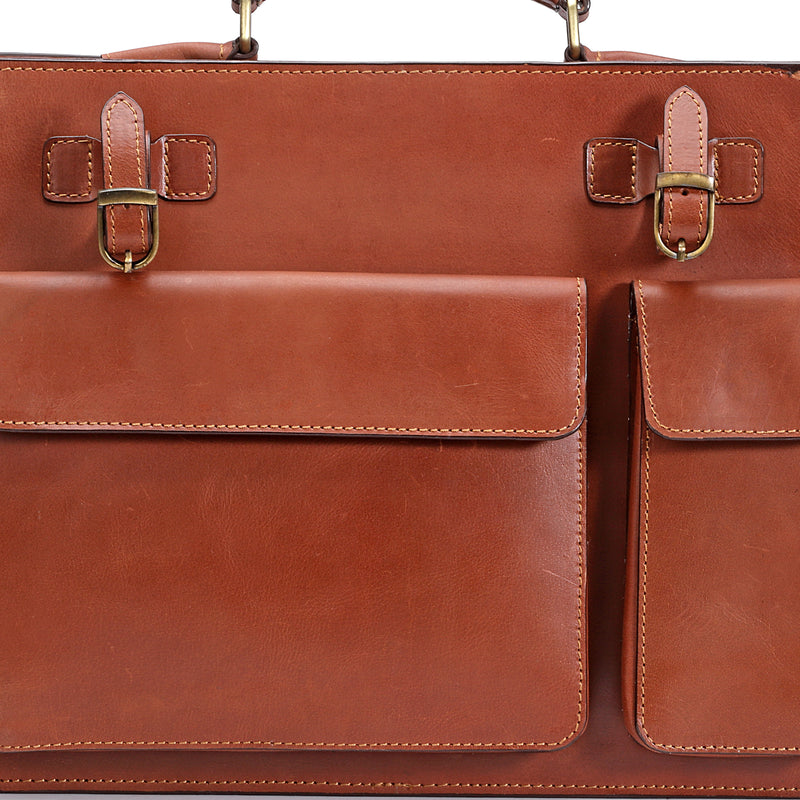 Morgan : Matte Tan Leather Briefcase (Limited Edition)