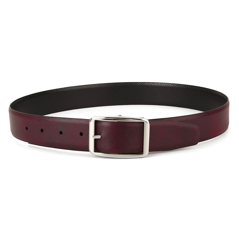 Jake: Burgundy & Black Reversible Belt