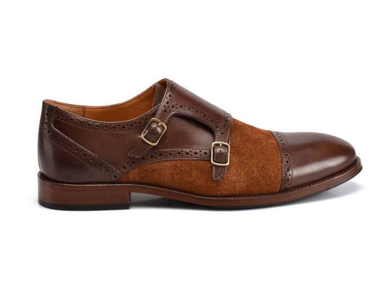 Jim: Brown Double Monk Strap (Narrow Fit)