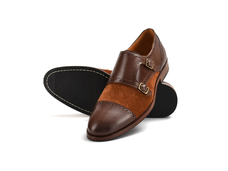 Jim: Brown Double Monk Strap (Narrow Fit)