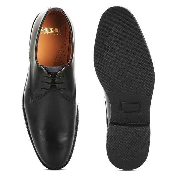black leather derby shoes for men in india by churchill & company
