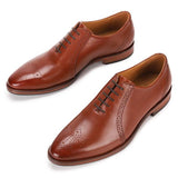 tan medallion toe oxford shoes  made in european leather